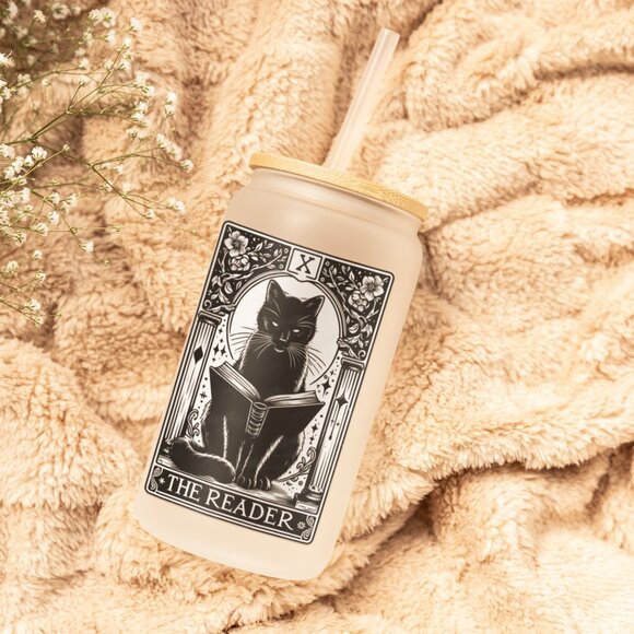 The Reader, Cat Tarot Card, Cat Reader Tumbler, Witchy Tarot Mug, for Cat Lovers - Picture 6 of 7
